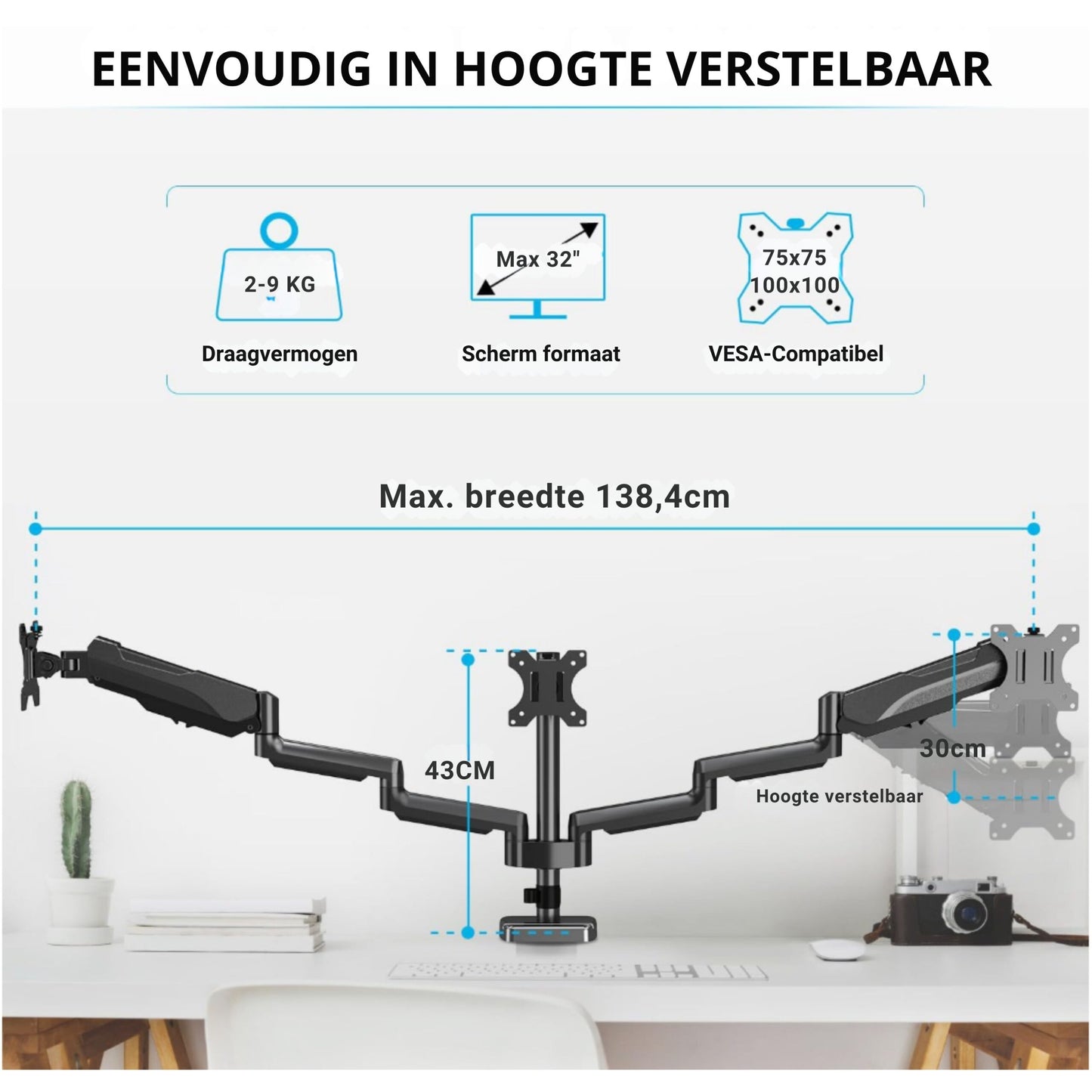 LEVANTU monitor arm for 3 screens