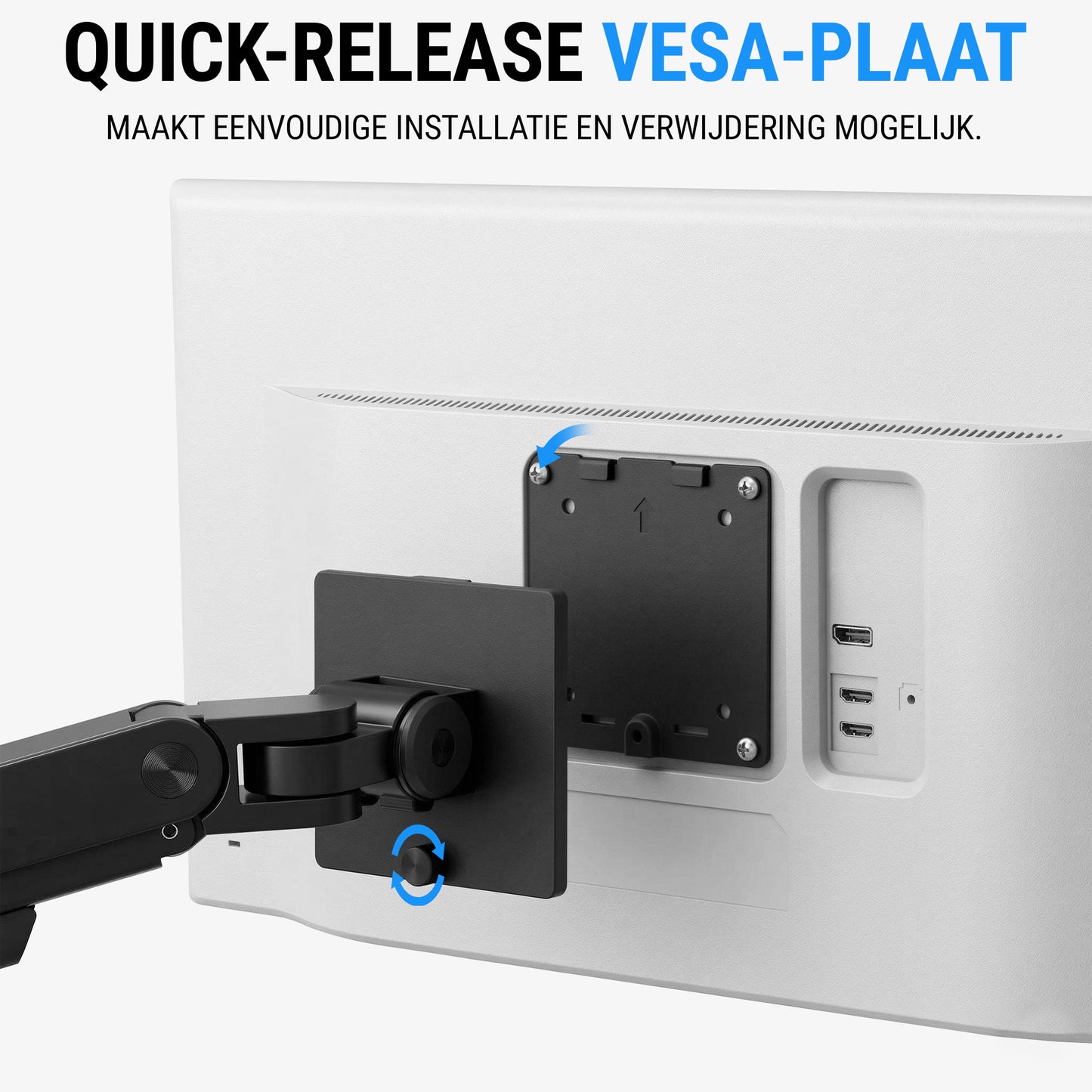 LEVANTU® Mars - Monitor arm voor 2 schermen boven elkaar - Heavy duty Monitor beugel voor 13 t/m 49 inch - Gasveer - Verstelbaar - Zwart