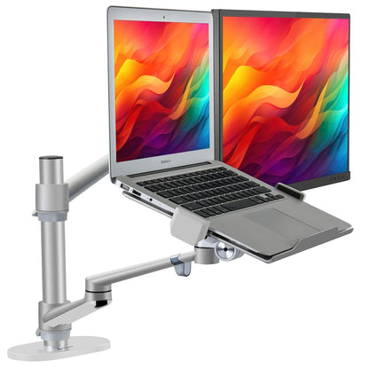 Levantu Star Zilver - Monitor arm Zilver voor 2 beeldschermen - Monitorbeugel