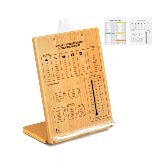 LEVANTU Cookbook Stand - Sustainable Bamboo Wood