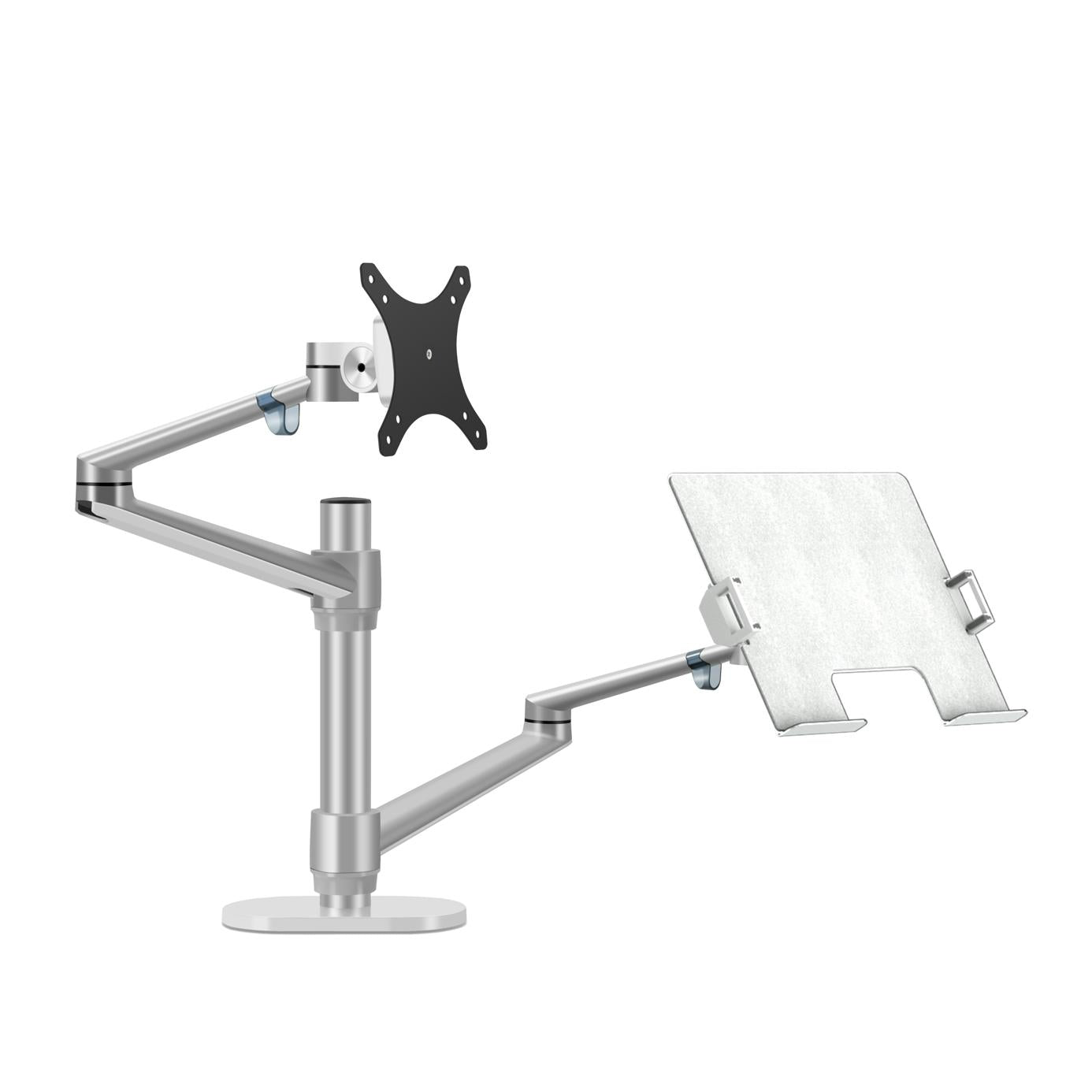 Levantu Star Zilver - Monitor arm Zilver voor 2 beeldschermen - Monitorbeugel