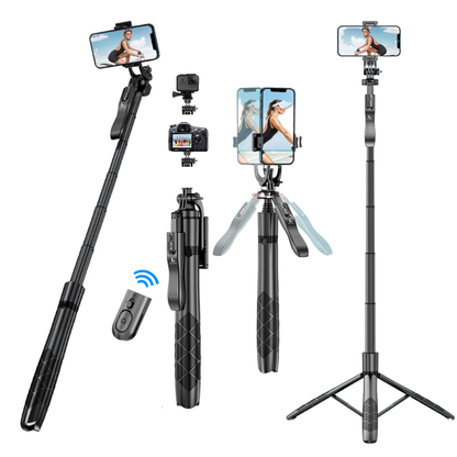 LEVANTU Telefoon Statief-Tripod Smartphone-Selfiestick-Telefoonhouder Standaard-Camera Statief-155 cm