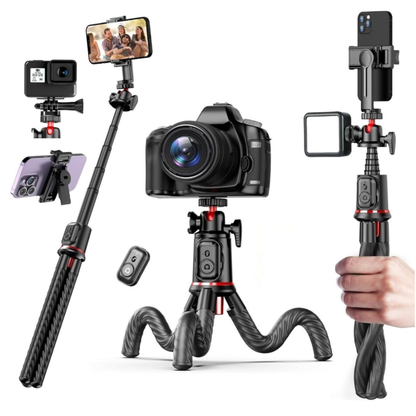 Trépied octobus flexible LEVANTU pour smartphone et appareil photo 4 en 1