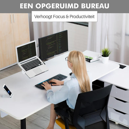 Levantu Star Zilver - Monitor arm Zilver voor 2 beeldschermen - Monitorbeugel