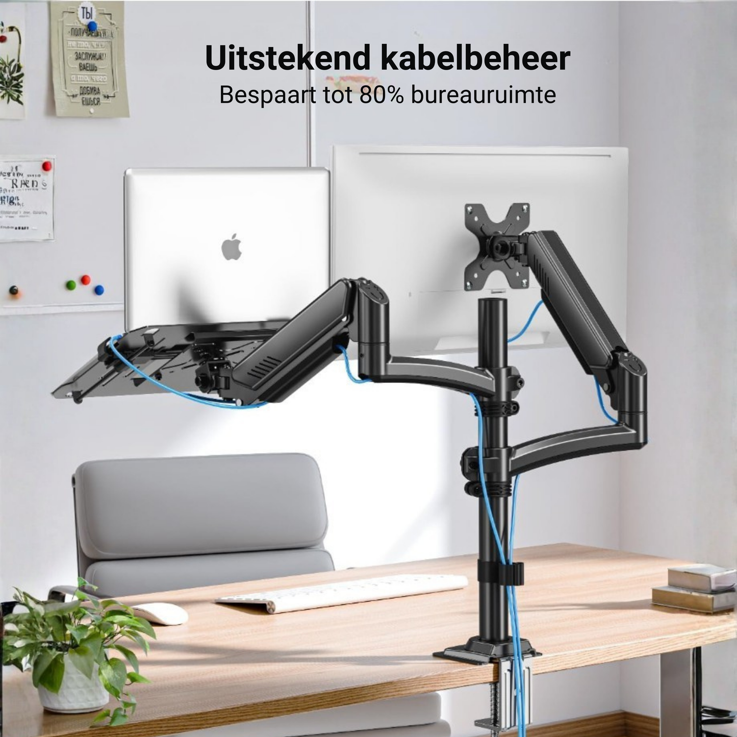 Levantu Star Black - Monitor arm Black for 2 screens - Monitor bracket
