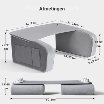LEVANTU® Bedtafel - Laptoptafel - banktafel - Ontbijttafel - Laptopstandaard - Ergonomish- Grijs
