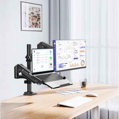 Levantu Star Black - Monitor arm Black for 2 screens - Monitor bracket