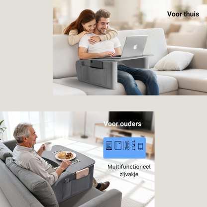 LEVANTU® Bedtafel - Laptoptafel - banktafel - Ontbijttafel - Laptopstandaard - Ergonomish- Grijs
