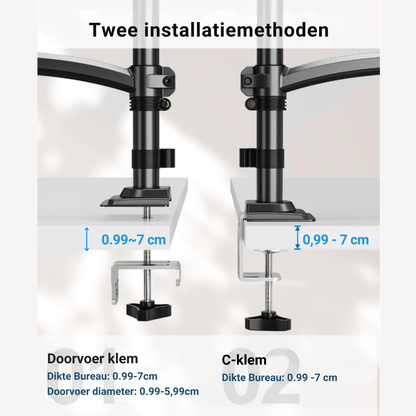 Levantu Star Black - Monitor arm Black for 2 screens - Monitor bracket