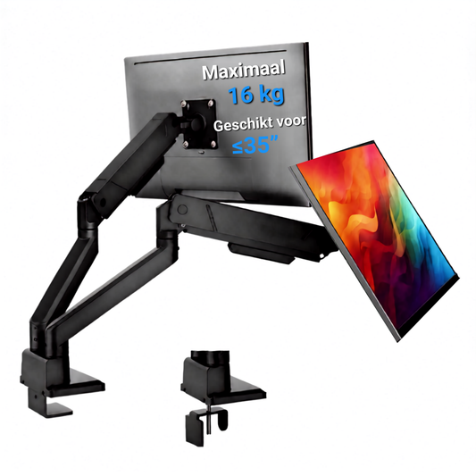 Levantu Mars - Monitor arm for 2 monitors with gas spring - Monitor bracket with gas spring