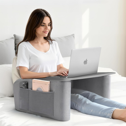 LEVANTU® Bedtafel - Laptoptafel - banktafel - Ontbijttafel - Laptopstandaard - Ergonomish- Grijs