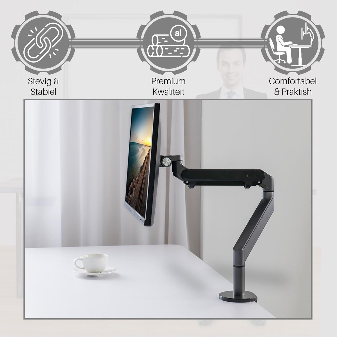 Levantu Comet - Bras de moniteur à ressort à gaz pour 1 écran - Support de moniteur