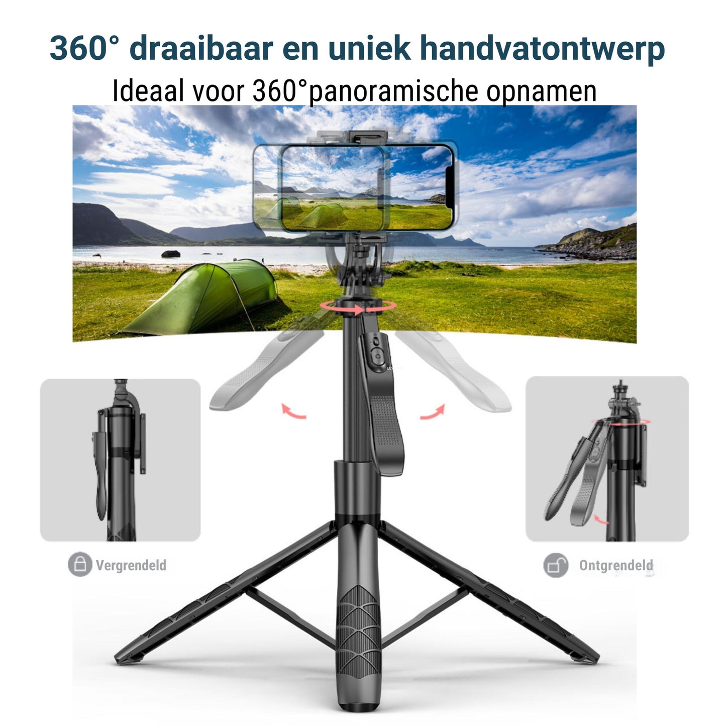 LEVANTU Telefoon Statief-Tripod Smartphone-Selfiestick-Telefoonhouder Standaard-Camera Statief-155 cm