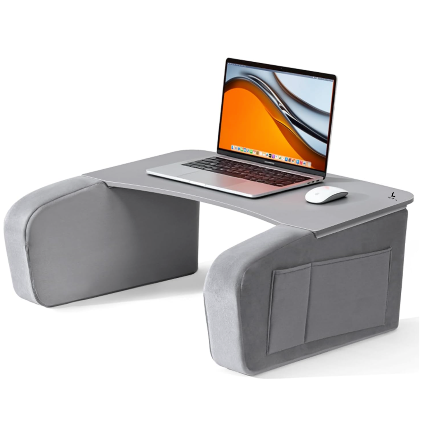 LEVANTU® Bedtafel - Laptoptafel - banktafel - Ontbijttafel - Laptopstandaard - Ergonomish- Grijs