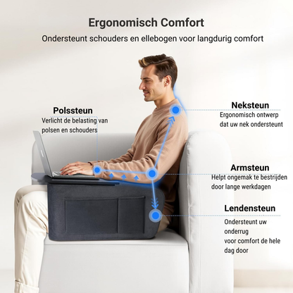 LEVANTU® Bedtafel - Laptoptafel - banktafel - Ontbijttafel - Laptopstandaard - Ergonomish- Grijs