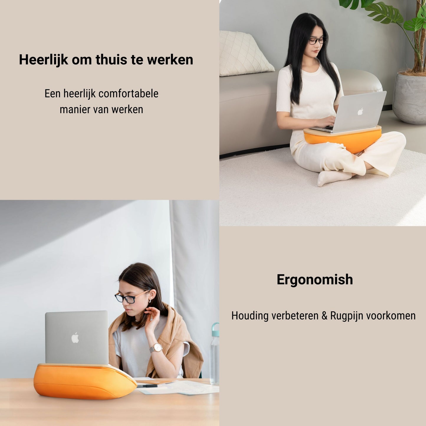 LEVANTU Laptop Cushion/Lap Cushion - Orange