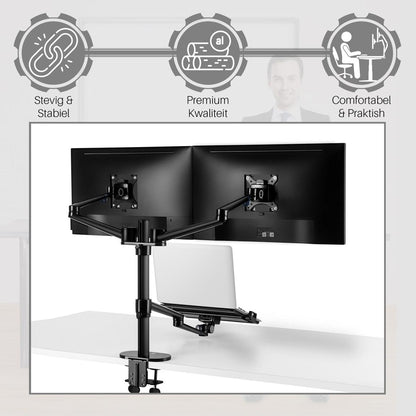 Levantu Venus - Monitor arm voor 3 beeldschermen