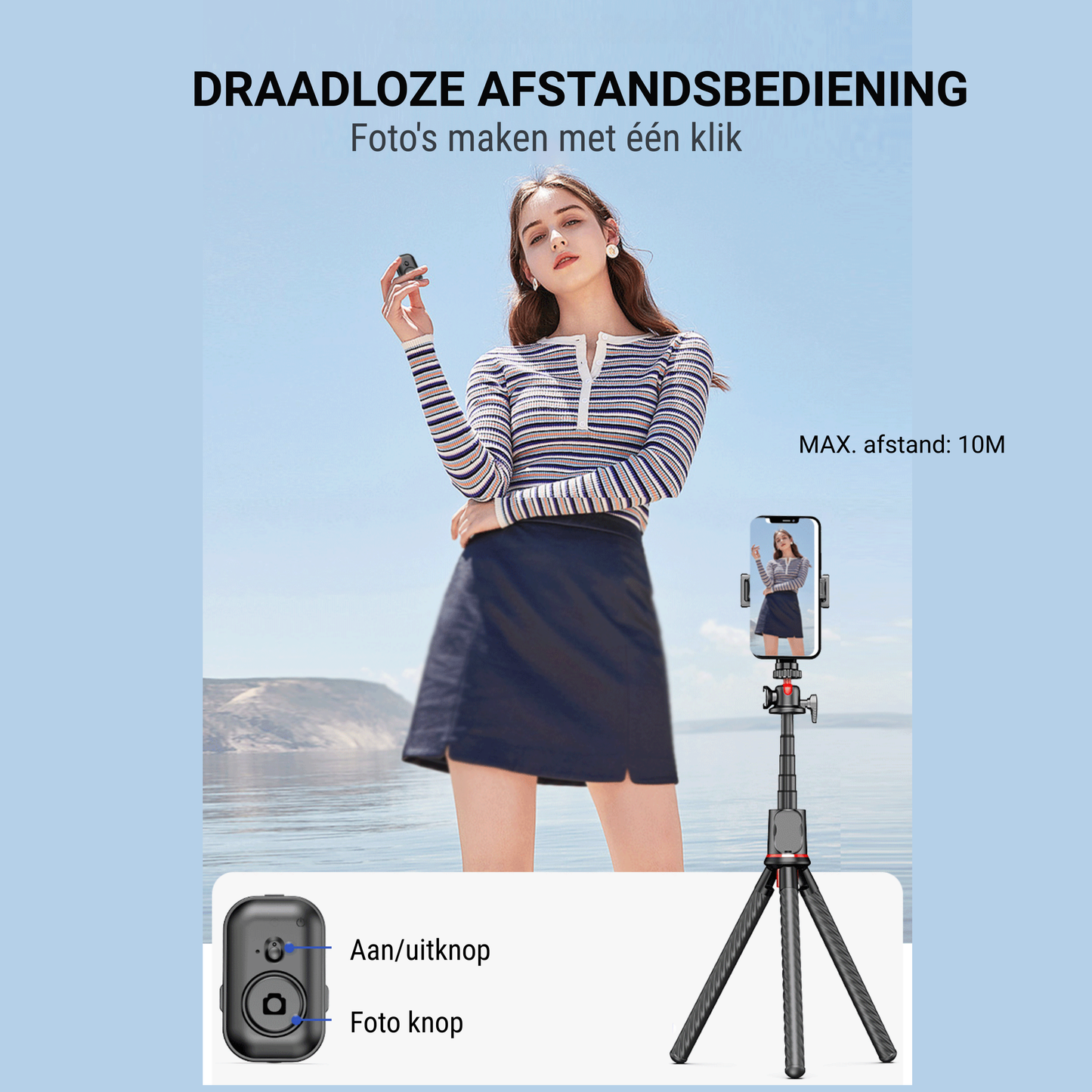 Trépied octobus flexible LEVANTU pour smartphone et appareil photo 4 en 1