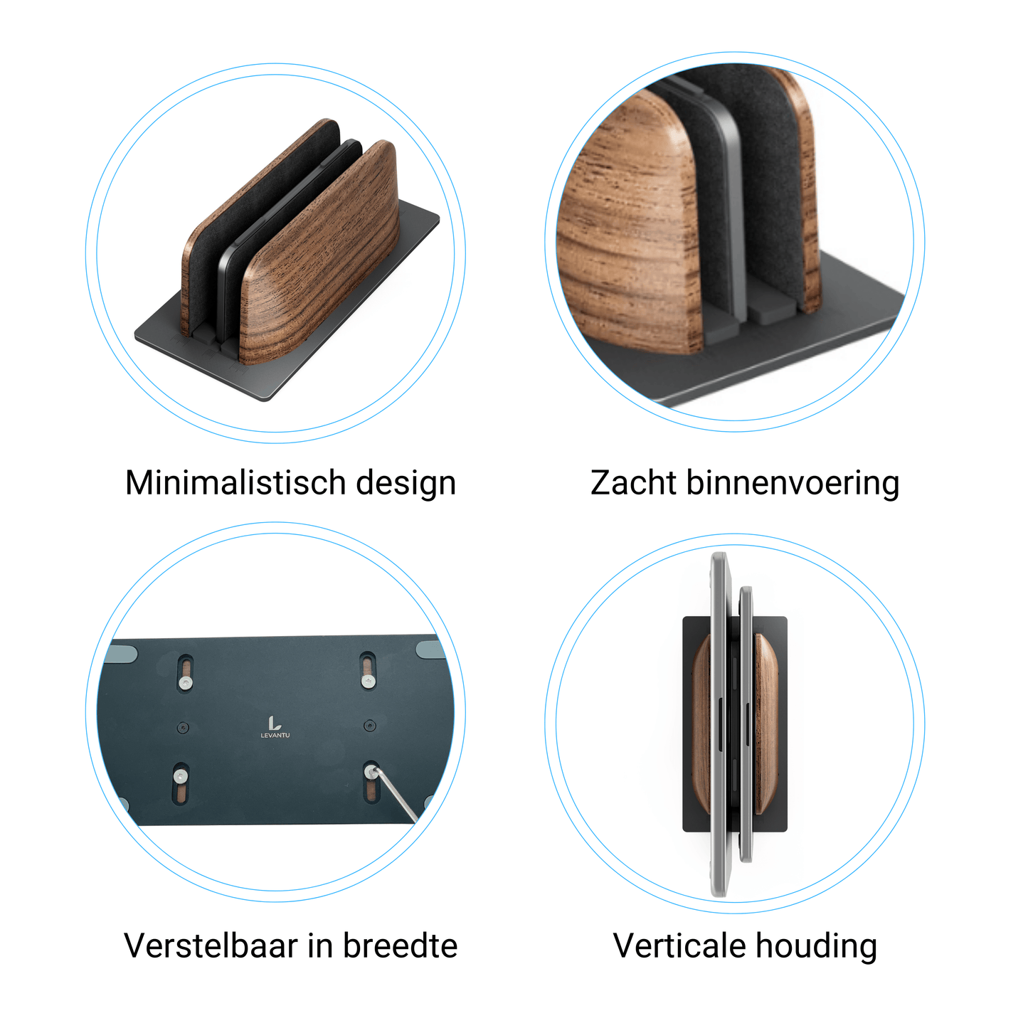 LEVANTU TWINS Verticale Laptophouder- Tablet houder-laptopstandaard