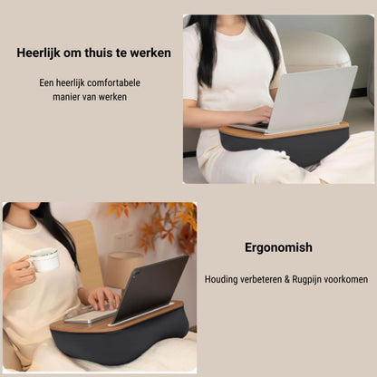 Coussin pour ordinateur portable LEVANTU - Support pour les genoux - Gris