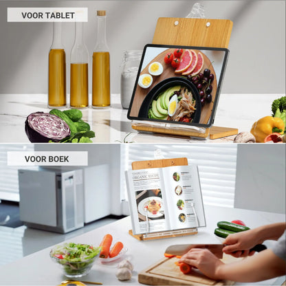 Support de livre de cuisine LEVANTU - Bois de bambou durable