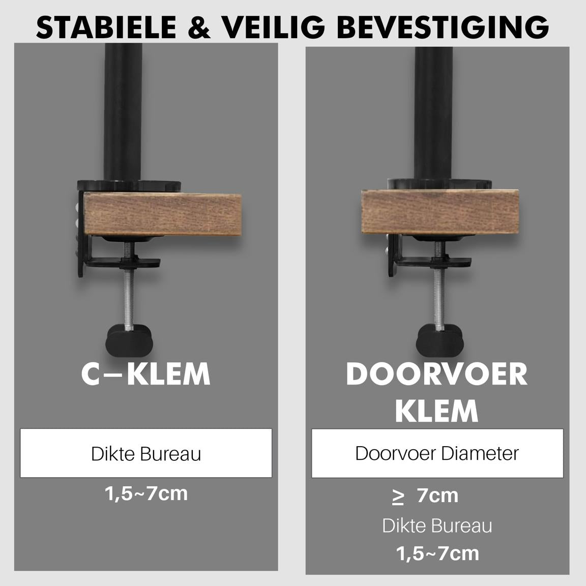 Levantu Venus - Monitor arm voor 3 beeldschermen