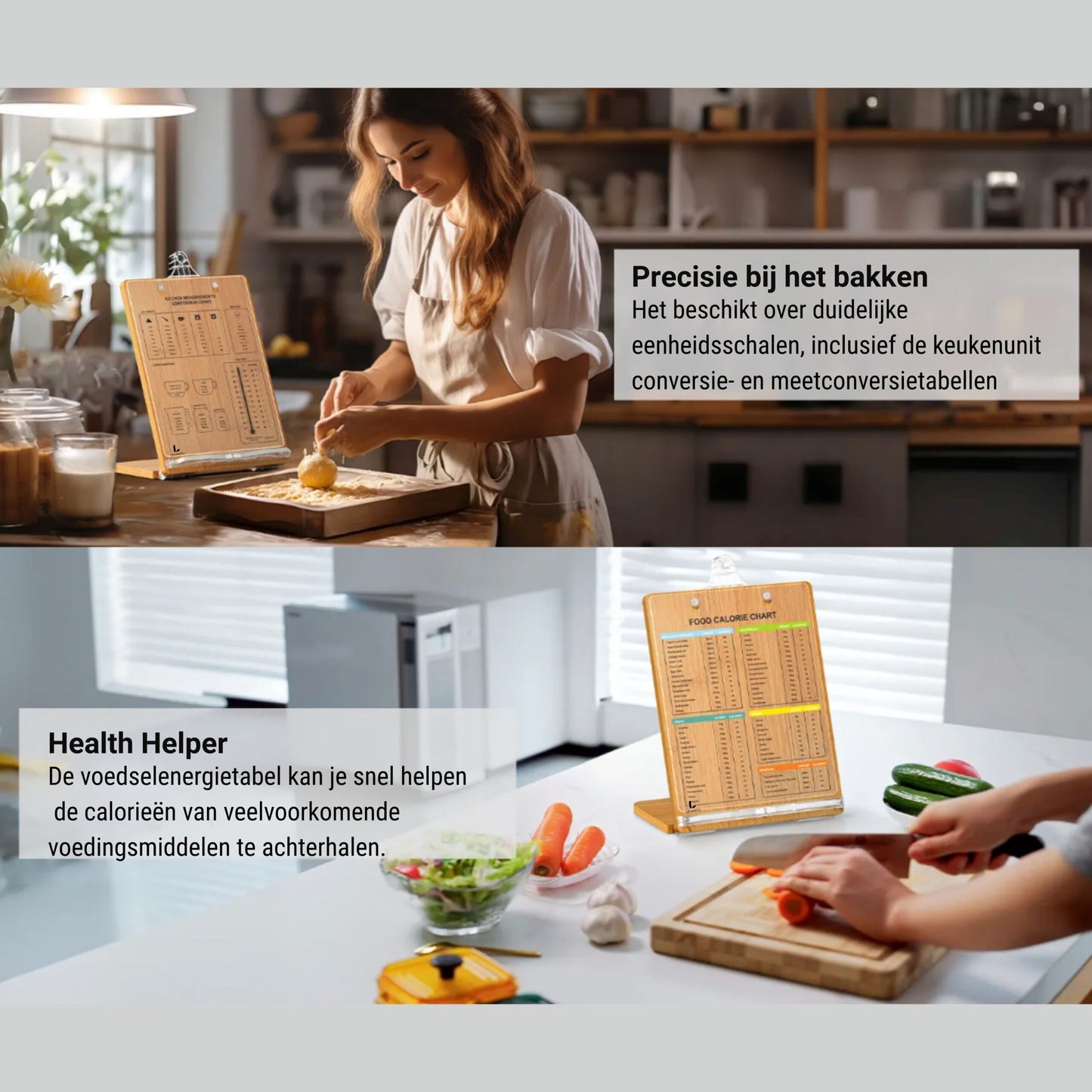 Support de livre de cuisine LEVANTU - Bois de bambou durable