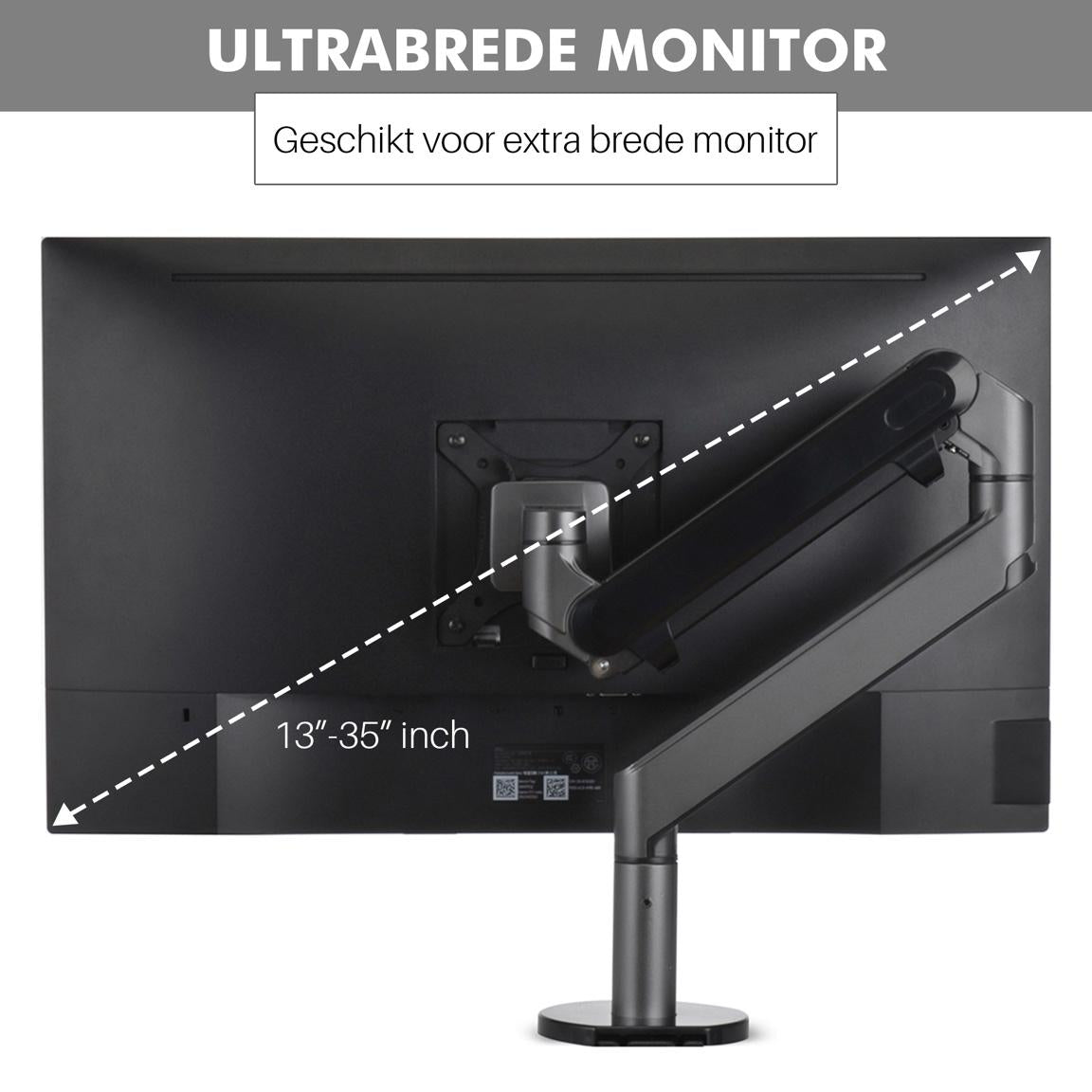 Levantu Comet - Bras de moniteur à ressort à gaz pour 1 écran - Support de moniteur