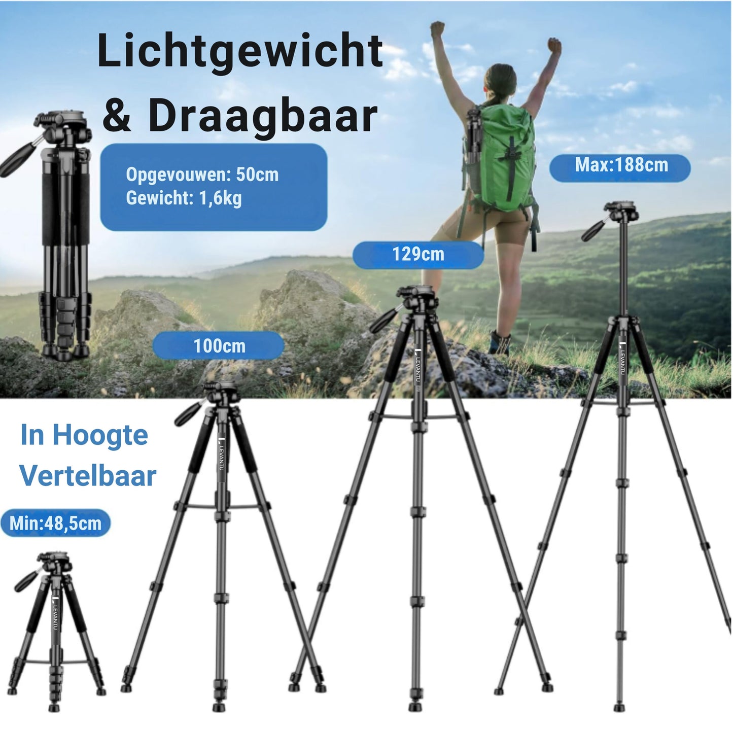 LEVANTU Camera tripod - Camera tripod