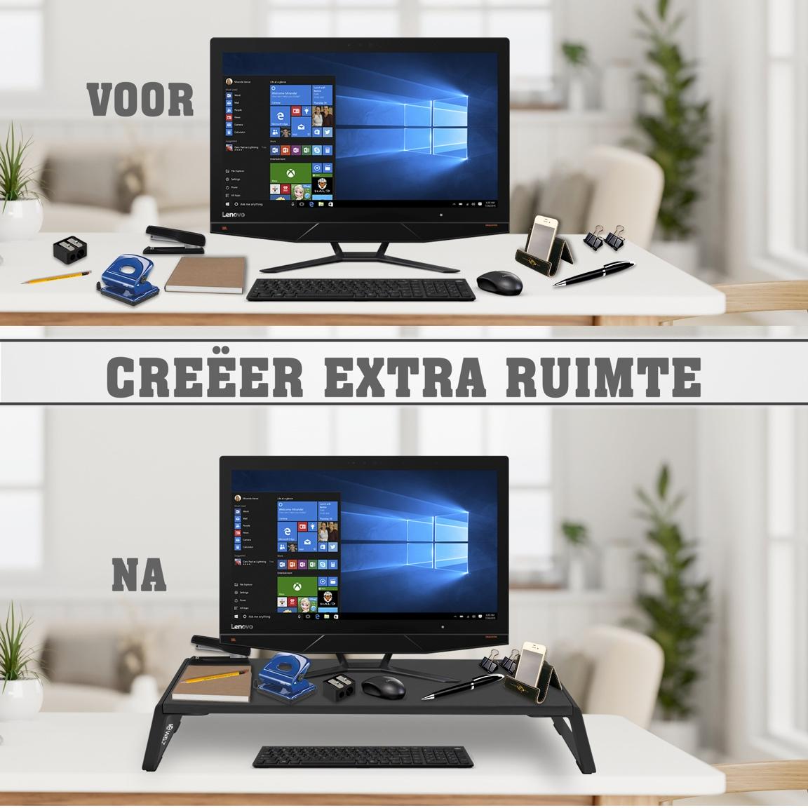 Levantu Pluto Noir - Support pour écran - Rehausseur pour écran