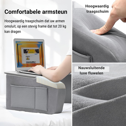 LEVANTU® Bedtafel - Laptoptafel - banktafel - Ontbijttafel - Laptopstandaard - Ergonomish- Grijs