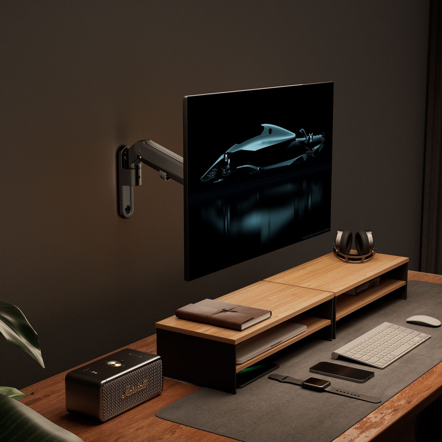 Levantu Nebula - Monitor arm for 1 monitor wall mount