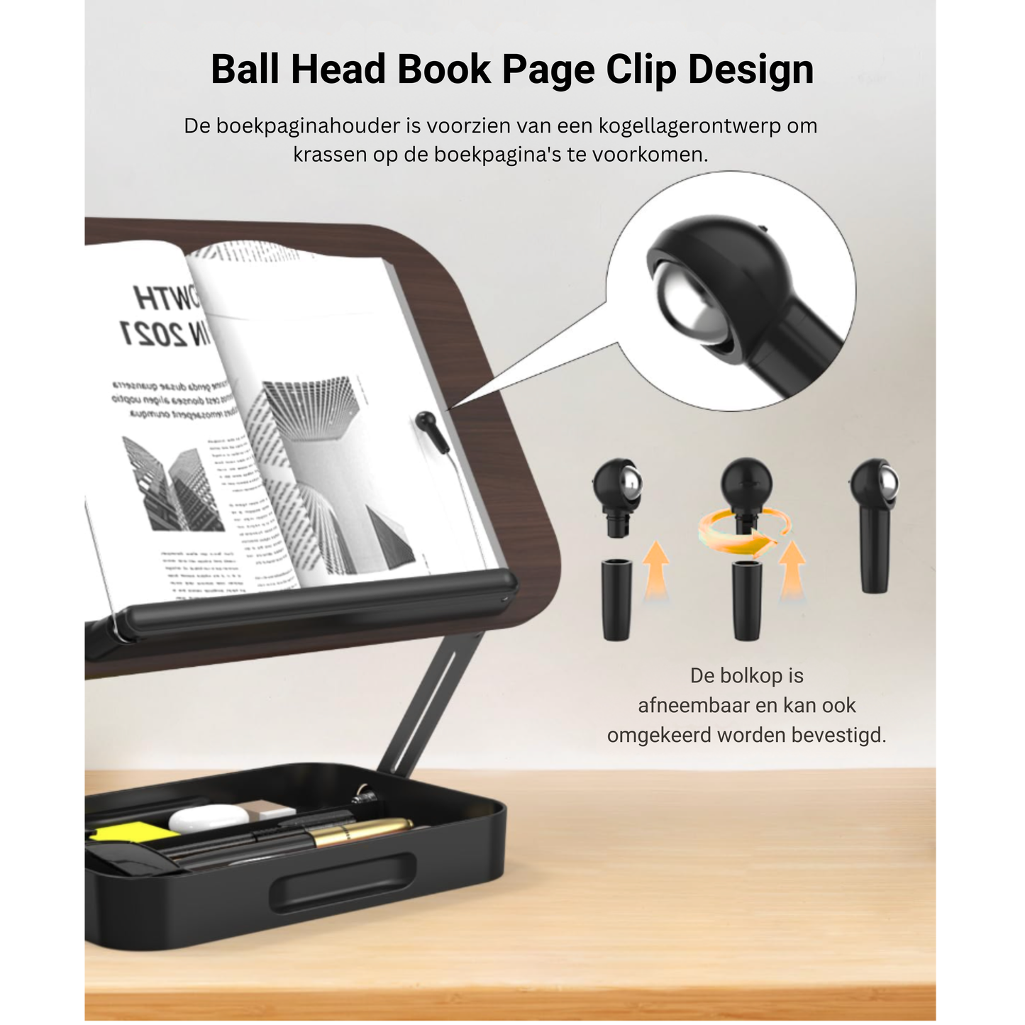 LEVANTU@ Boekenstandaard - Verstelbaar Laptop Standaard - Kookboekhouder - Tablet Standaard - Boekenhouder - Book holder – Bladzijdehouder - 360° Draaibaar