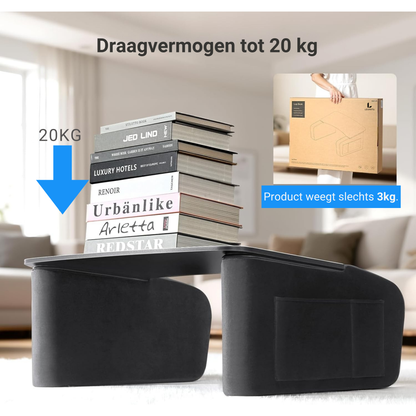 LEVANTU® Bedtafel - Laptoptafel - banktafel - Ontbijttafel - Laptopstandaard - Ergonomish- Grijs