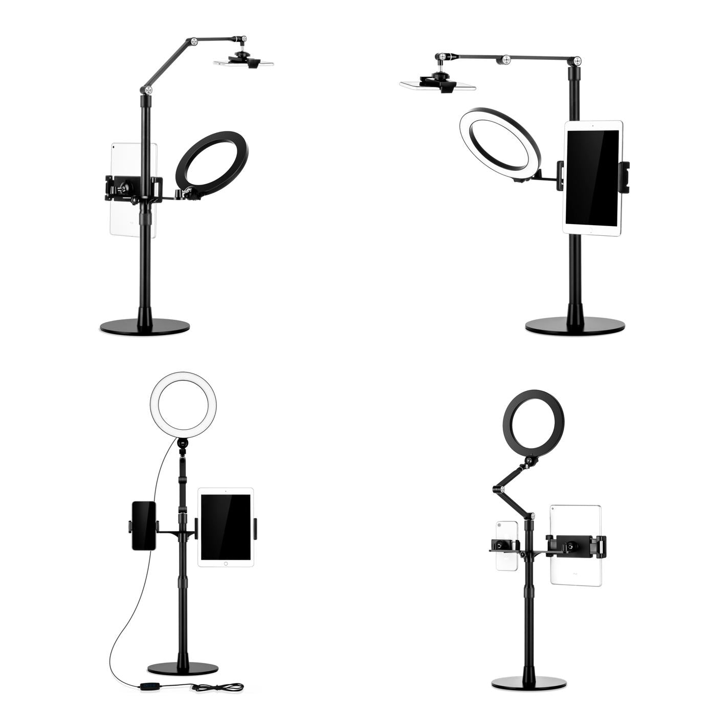 Levantu Orbit - Support pour tablette - Support pour téléphone portable - Lampe annulaire