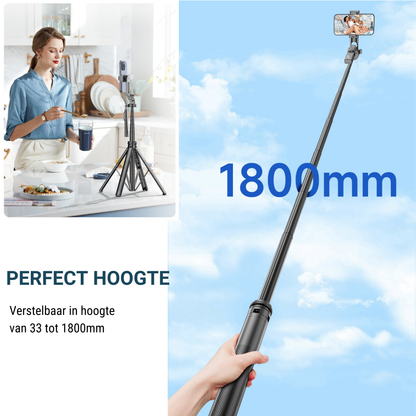 LEVANTU@ Phone Tripod Smartphone Selfie Stick Phone Holder Stand Camera Tripod 180 cm Black