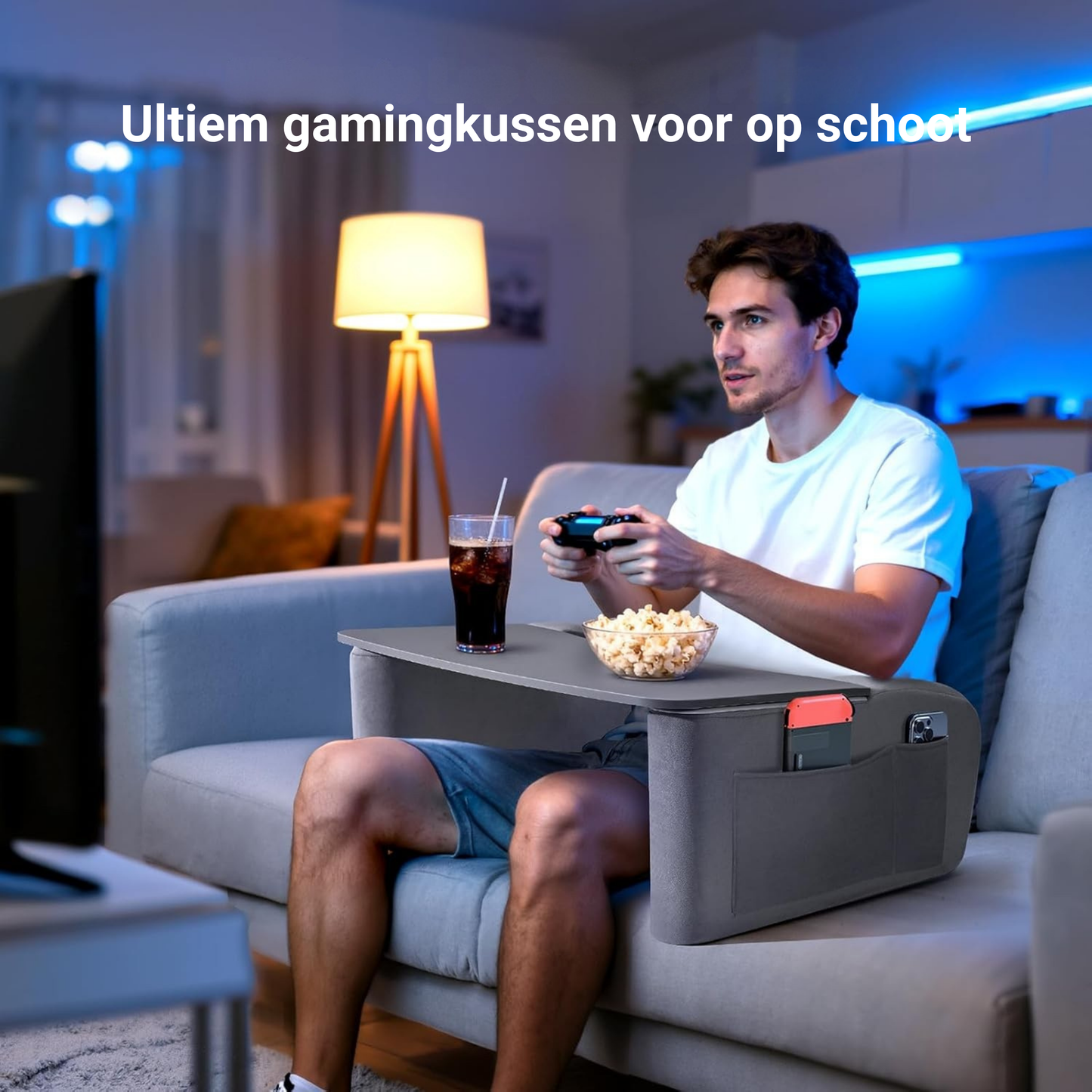 LEVANTU® Bedtafel - Laptoptafel - banktafel - Ontbijttafel - Laptopstandaard - Ergonomish- Grijs