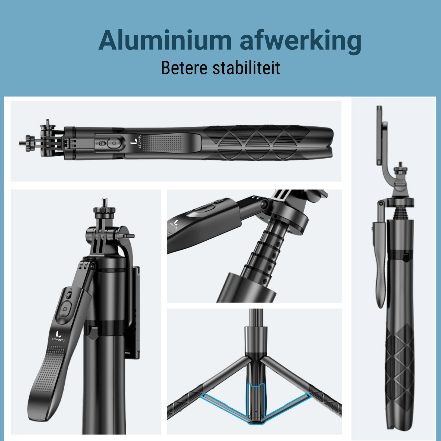 LEVANTU Telefoon Statief-Tripod Smartphone-Selfiestick-Telefoonhouder Standaard-Camera Statief-155 cm