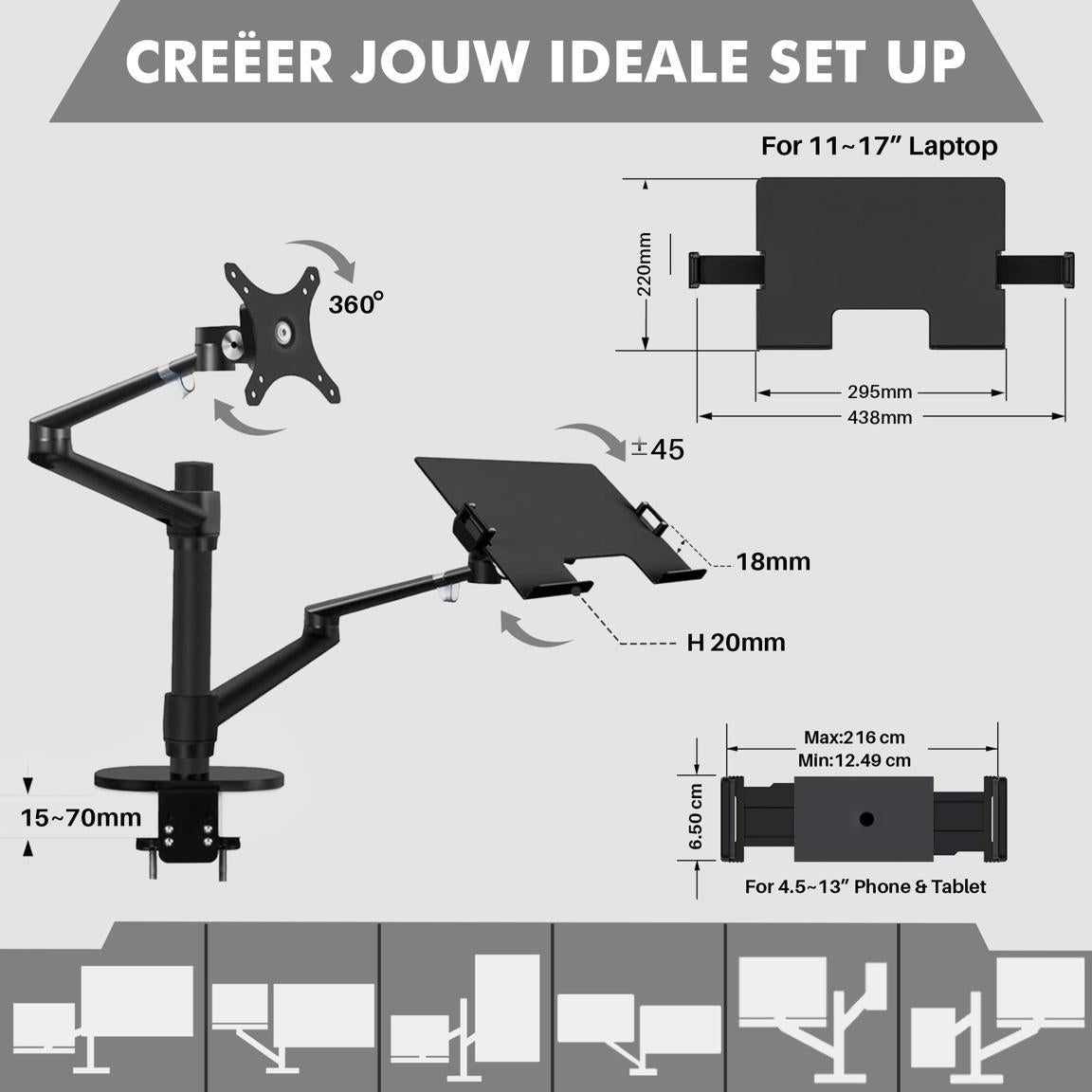 Levantu Nova - Monitor arm for 2 screens