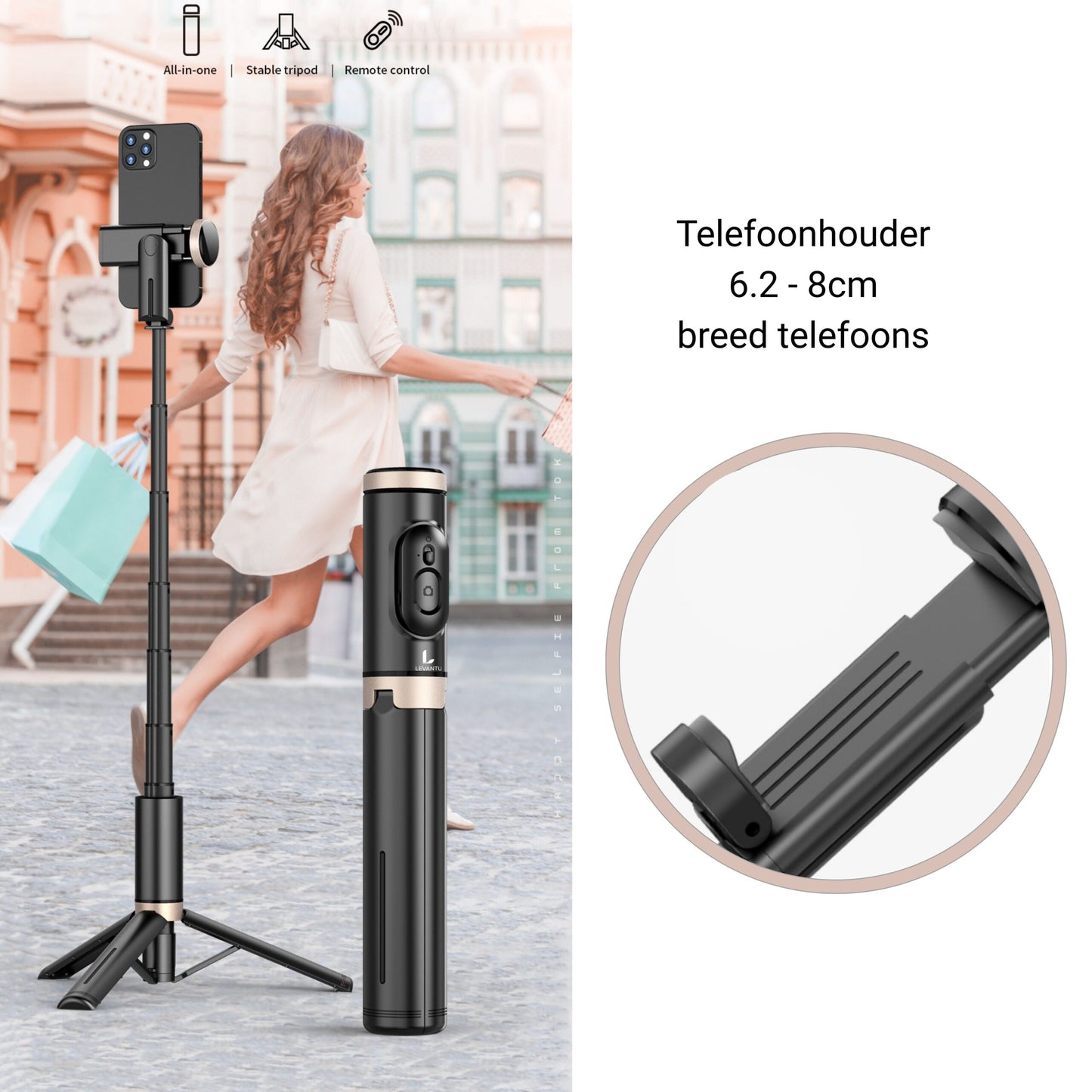 Trépied à selfie 3 en 1 LEVANTU