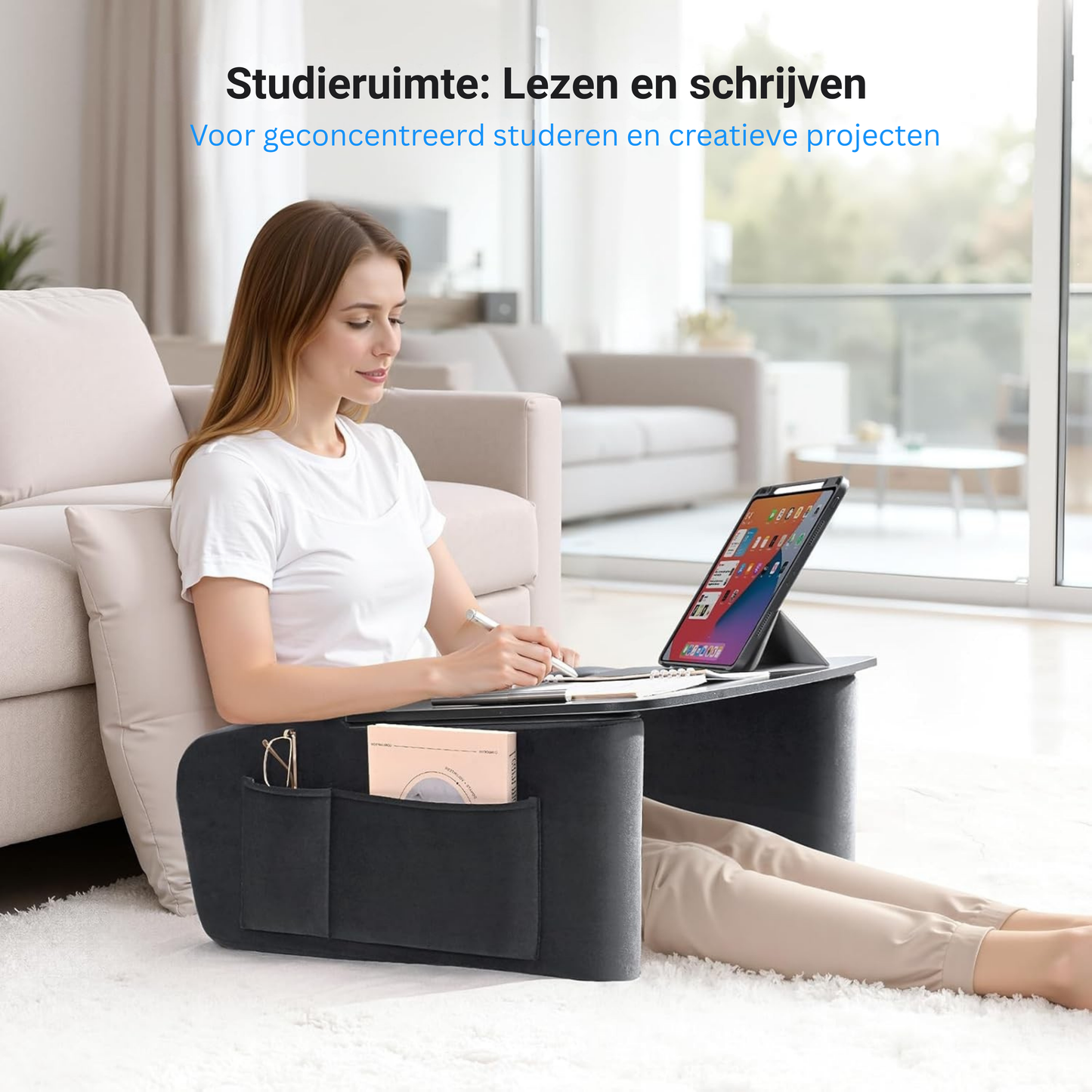LEVANTU® Bedtafel - Laptoptafel - banktafel - Ontbijttafel - Laptopstandaard - Ergonomish- Grijs