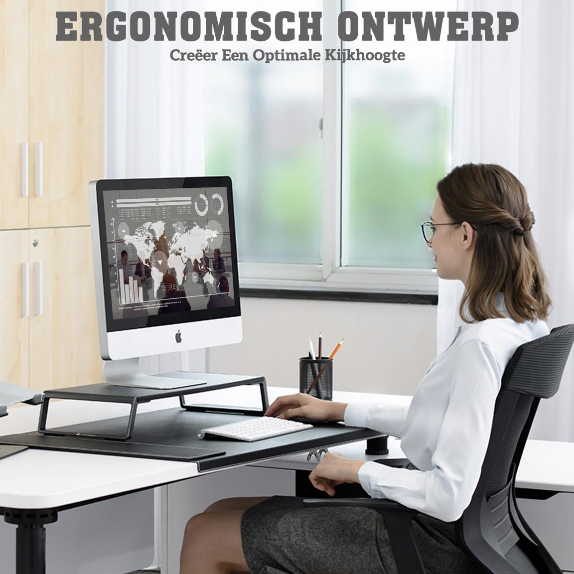 Levantu Pluto Noir - Support pour écran - Rehausseur pour écran