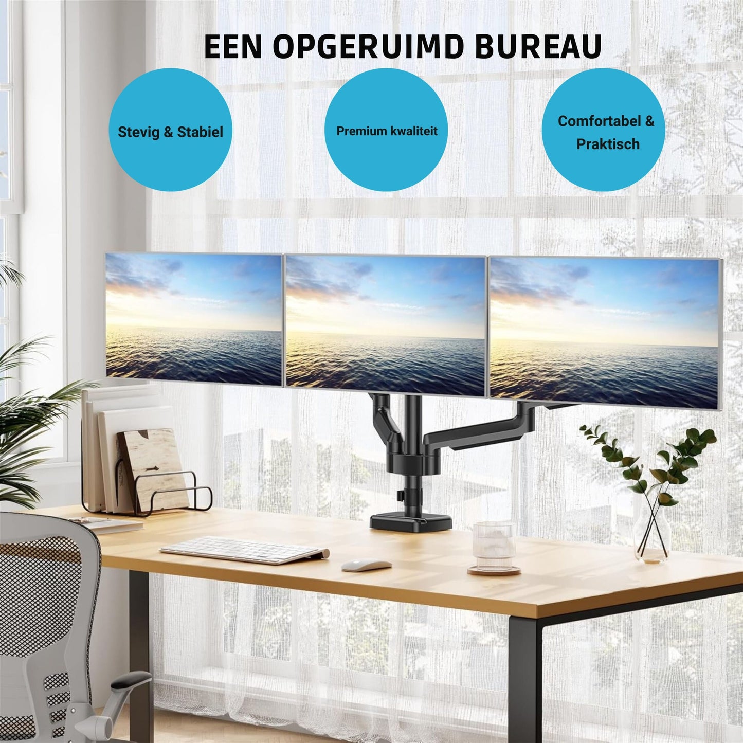 LEVANTU monitor arm for 3 screens