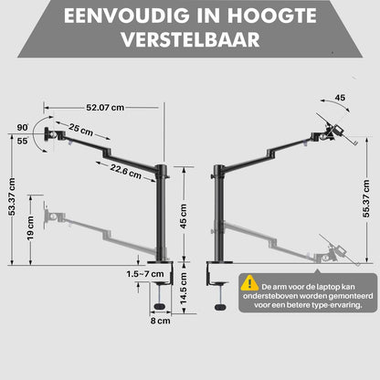 Levantu Venus - Monitor arm voor 3 beeldschermen