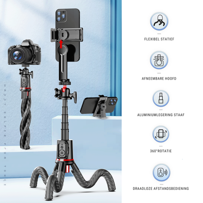 Trépied octobus flexible LEVANTU pour smartphone et appareil photo 4 en 1