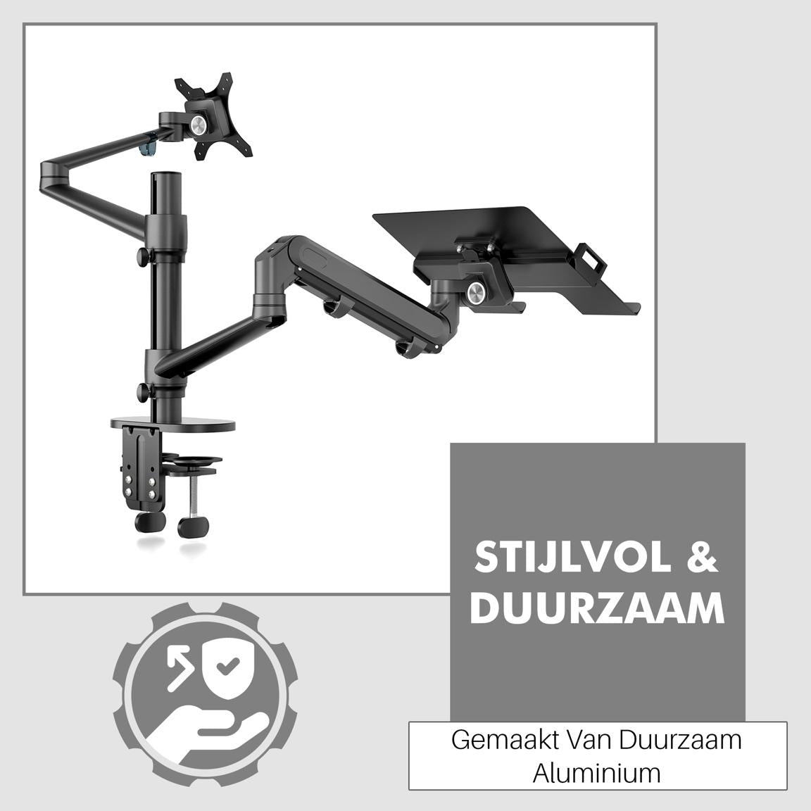 Levantu Star PRO - Bras de support pour 2 écrans avec ressort à gaz