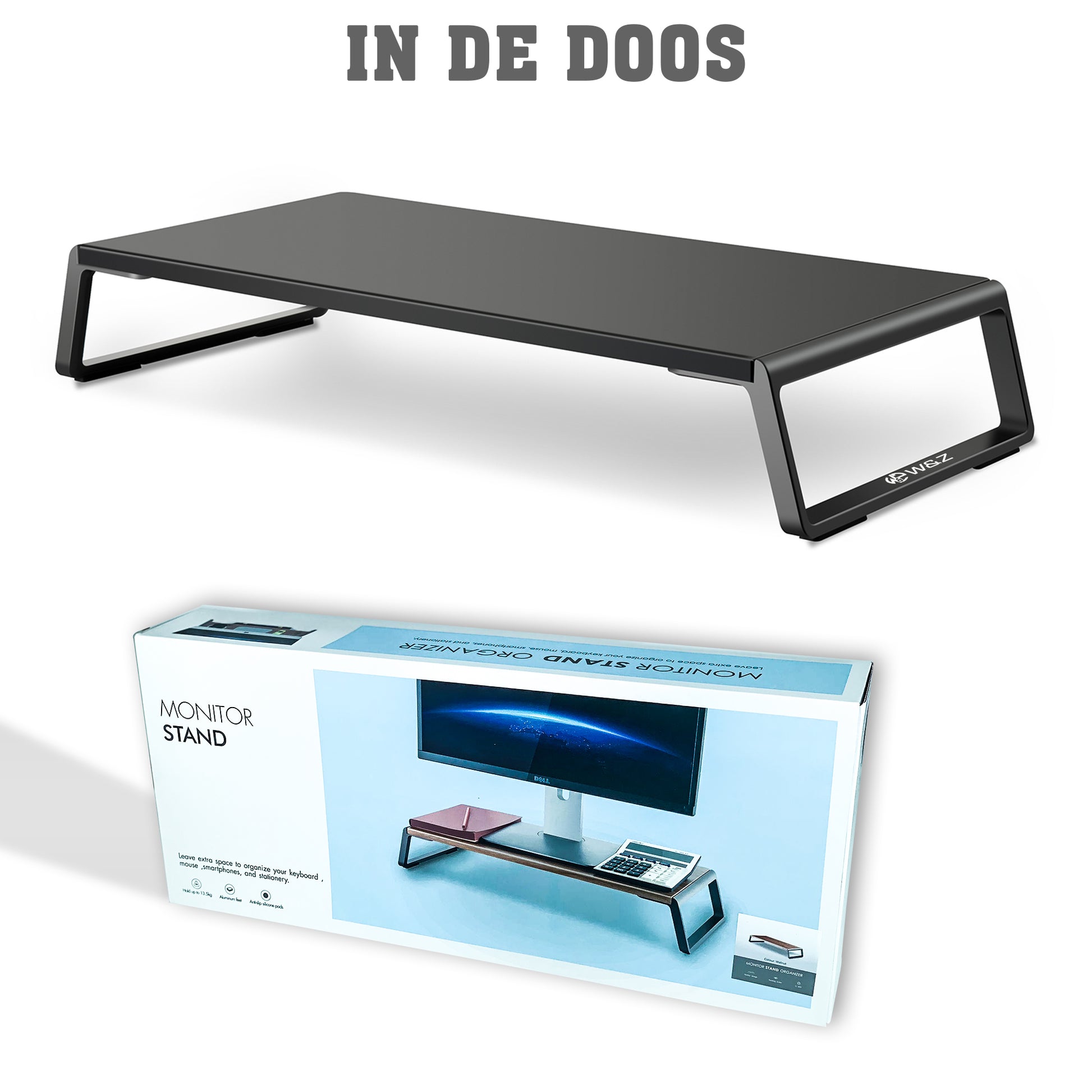 Levantu Pluto Black - Monitor standaard - Monitor verhoger