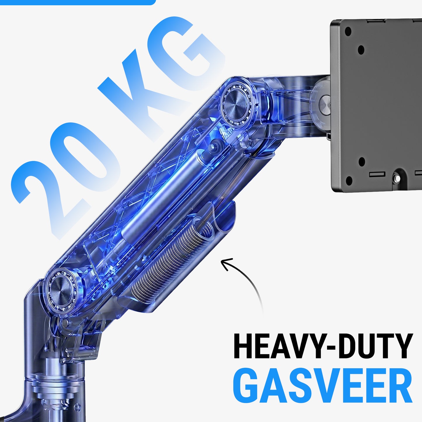 LEVANTU® Mars - Monitor arm voor 2 schermen boven elkaar - Heavy duty Monitor beugel voor 13 t/m 49 inch - Gasveer - Verstelbaar - Zwart