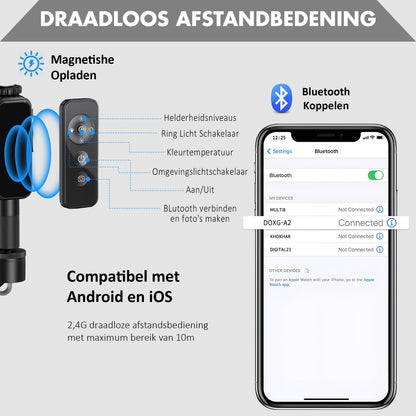 LEVANTU SKY Ringlamp met statief - Studiolamp