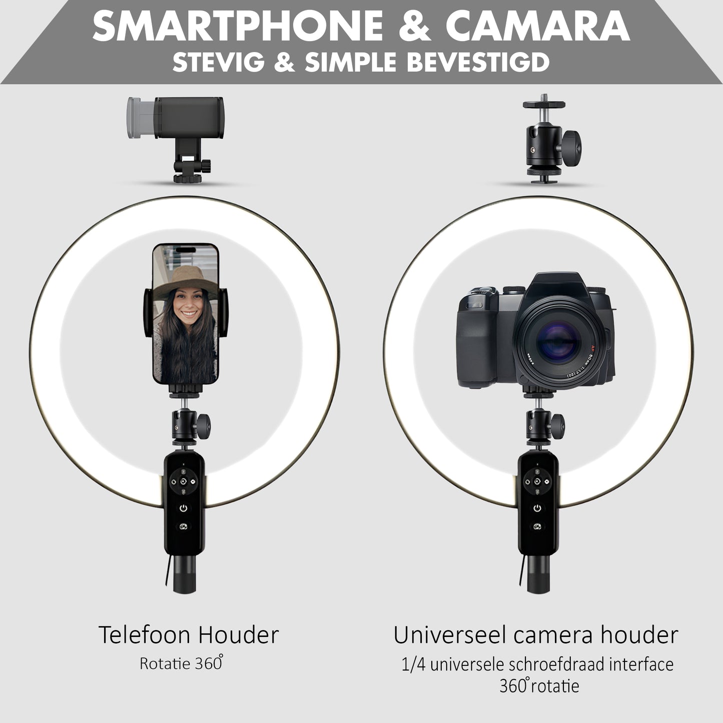 LEVANTU SKY Ringlamp met statief - Studiolamp